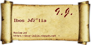 Ibos Júlia névjegykártya